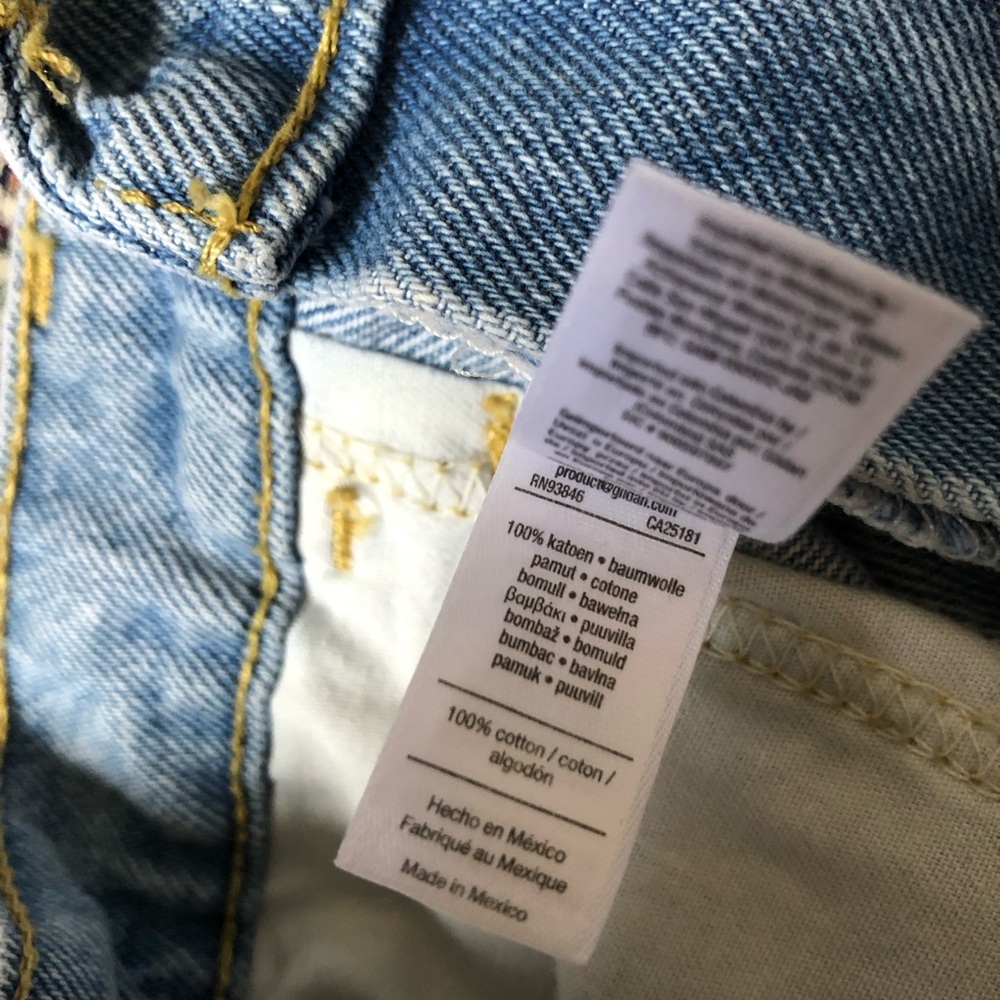 American Apparel Classic The High-Waisted Cuff Short Light Blue Denim Shorts - Picture 4 of 7